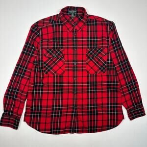 LRL Lauren Jeans Co. Cotton Red Plaid Button Front Shirt